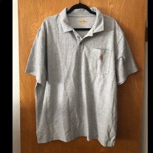 Carhartt XL Gray Short Sleeve Original Fit Mens Polo Shirt